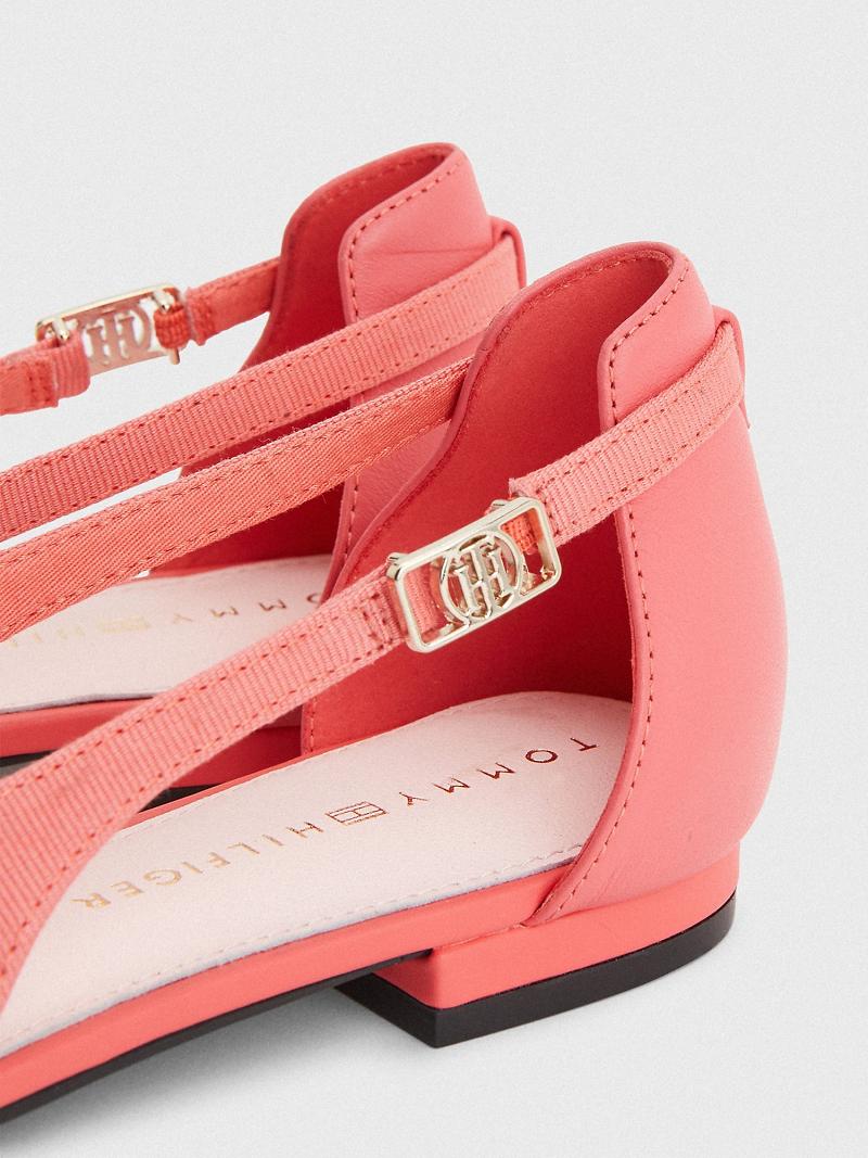 Női Tommy Hilfiger Slingback Ballerina Balerina Cipő Rózsaszín | HU 603ILH